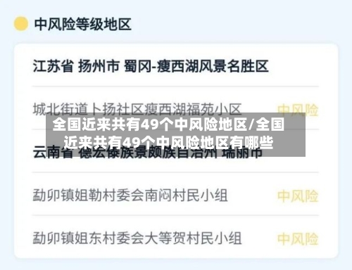 全国近来共有49个中风险地区/全国近来共有49个中风险地区有哪些-第2张图片
