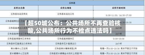 【超50城公布：公共场所不再查验核酸,公共场所行为不检点违法吗】-第3张图片