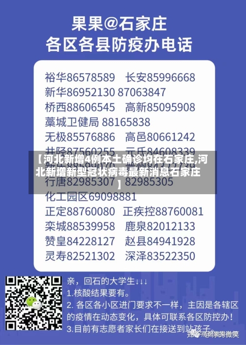 【河北新增4例本土确诊均在石家庄,河北新增新型冠状病毒最新消息石家庄】